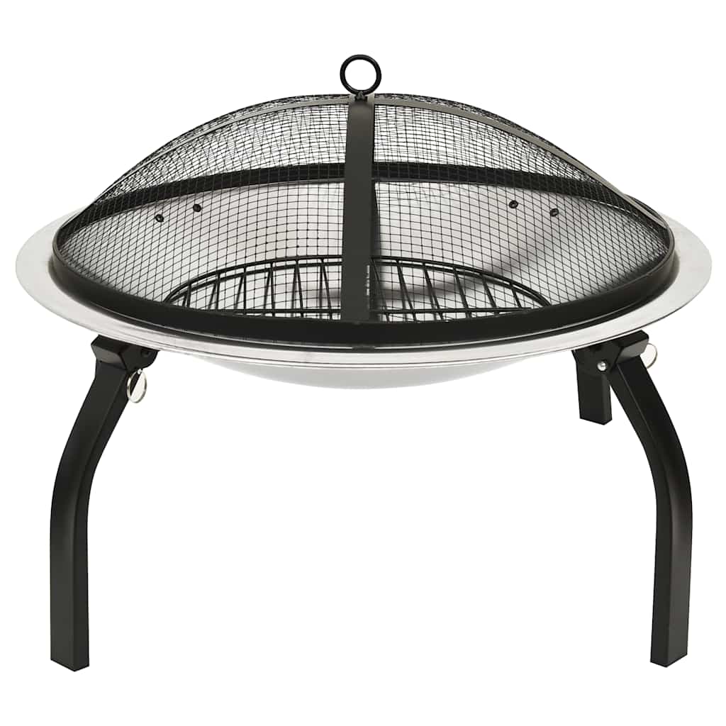 2-I-1 Bålfat Og Grill Med Ildrake 56X56X49 Cm Rustfritt Stål