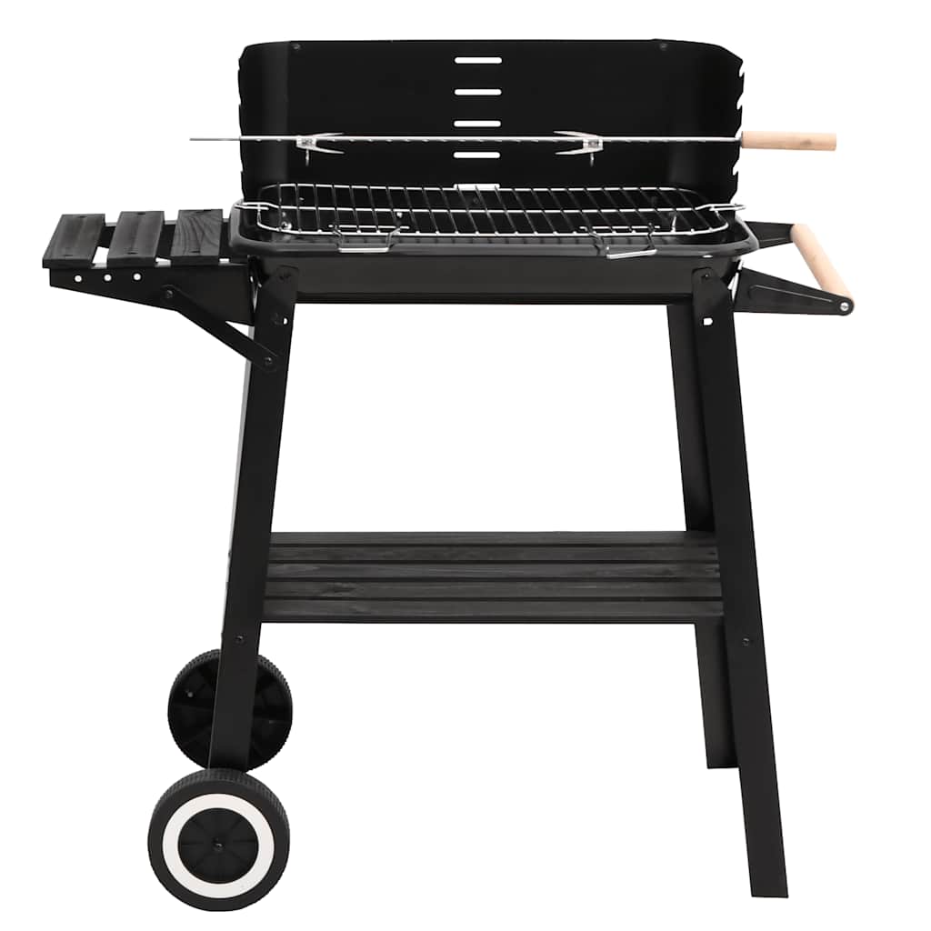 Kullgrill Med Hjul Svart Stål