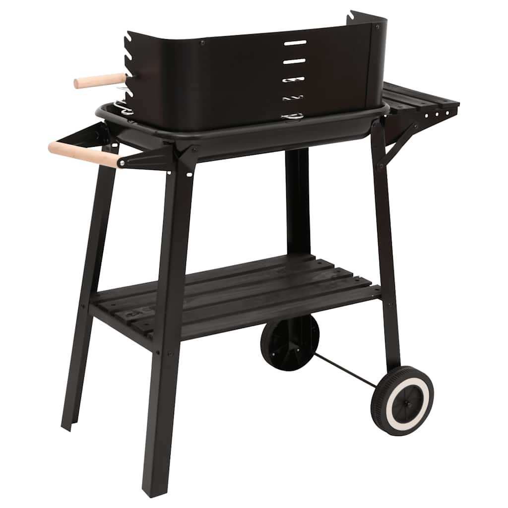 Kullgrill Med Hjul Svart Stål