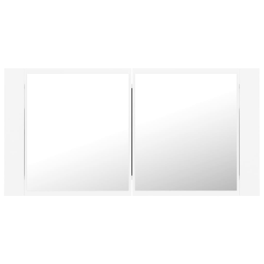 Led-Speilskap Til Baderom Hvit 90X12X45 Cm Akryl