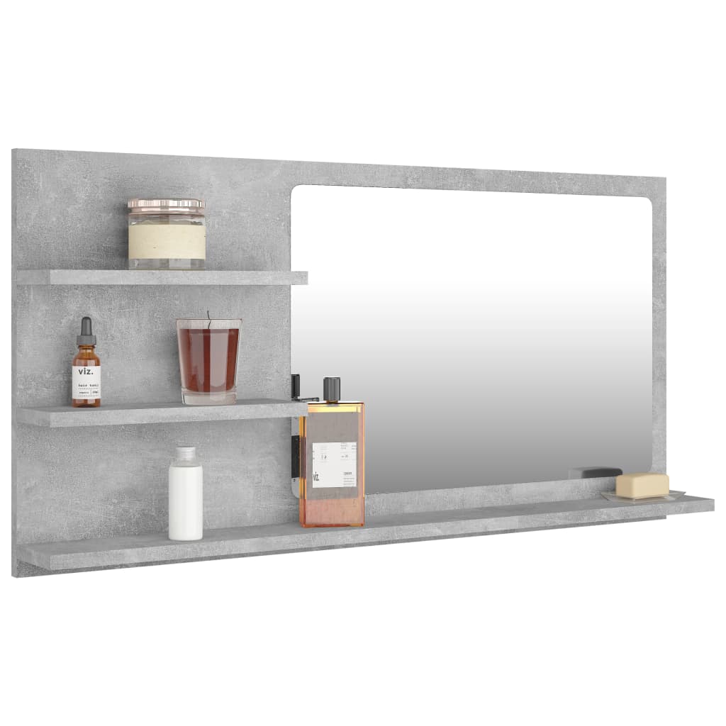 Baderomsspeil Betonggrå 90X10,5X45 Cm Konstruert Tre