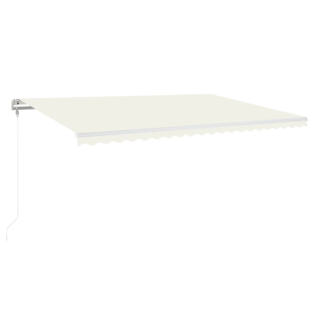 Automatisk Markise Med Vindsensor Og Led 500X300 Cm Kremhvit