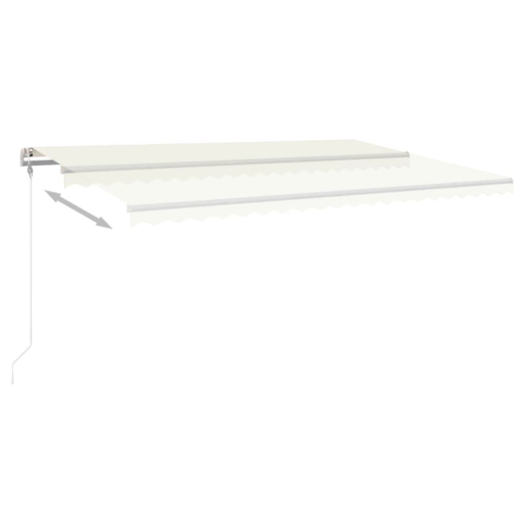 Automatisk Markise Med Vindsensor Og Led 500X300 Cm Kremhvit