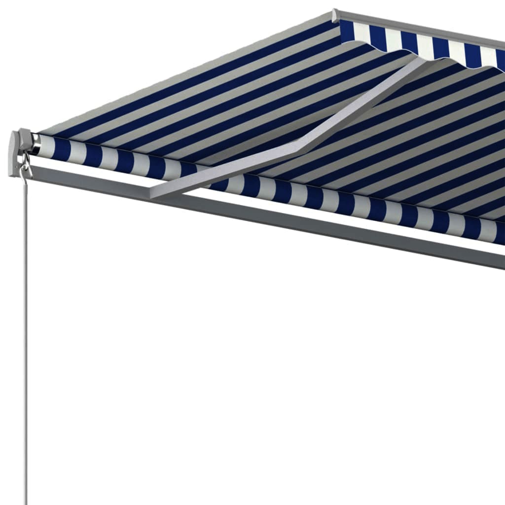 Frittstående Automatisk Markise 400X300 Cm Blå/Hvit