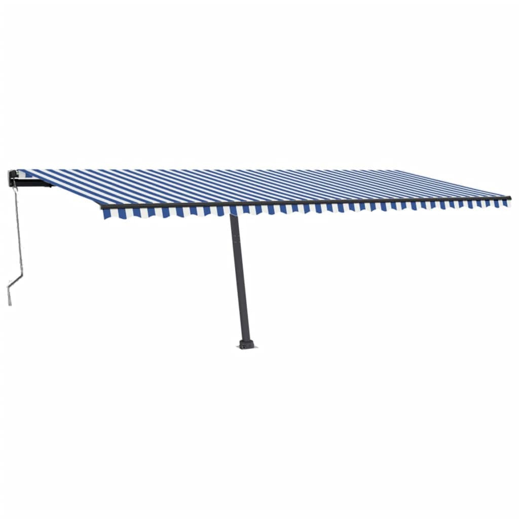 Automatisk Markise Med Vindsensor Og Led 600X300 Cm Blå Og Hvit