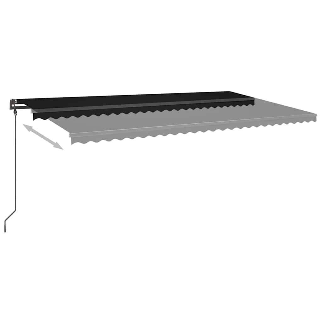 Automatisk Markise Med Vindsensor Og Led 6X3 M Antrasitt