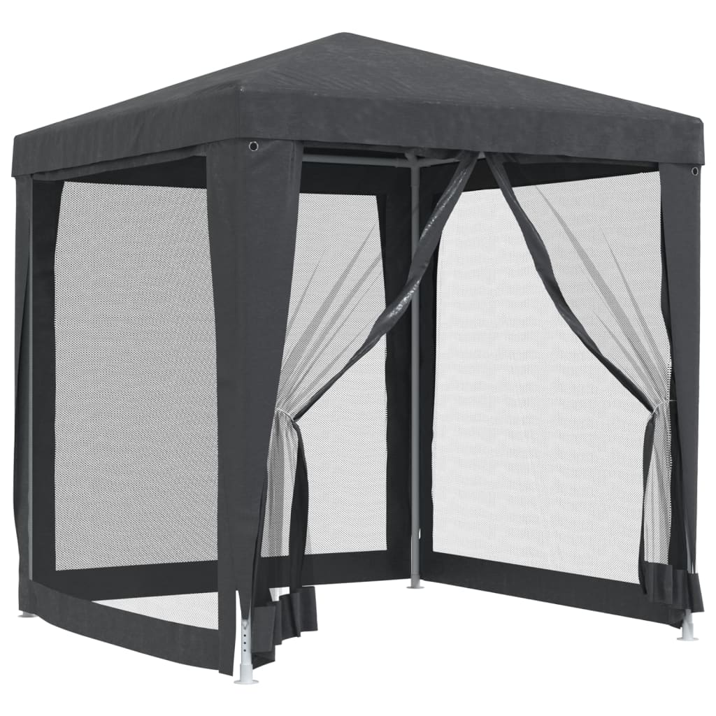 Festtelt Med 4 Sidevegger Av Netting Antrasitt 2X2 M Hdpe