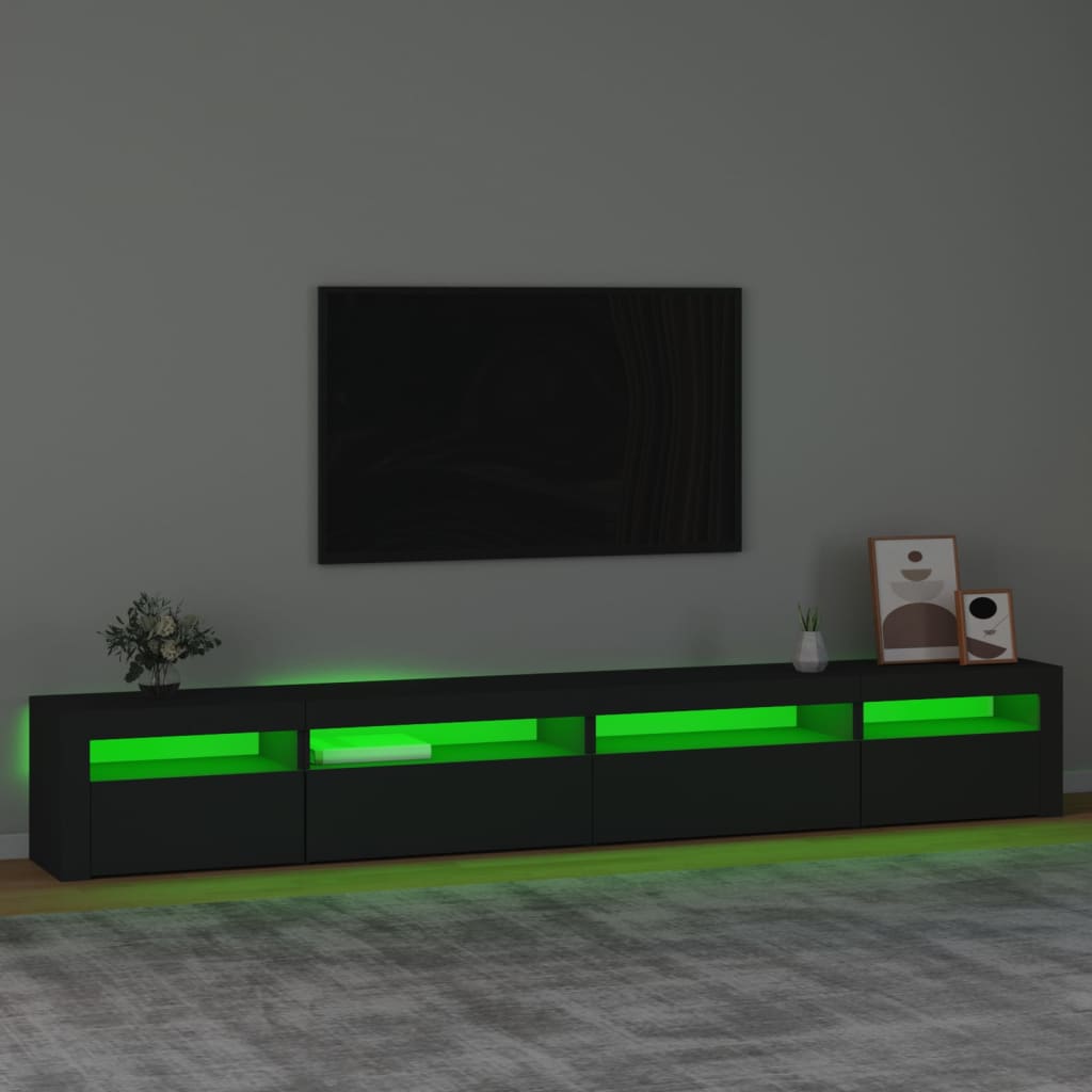 Tv-Benk Med Led-Lys Svart 270X35X40 Cm