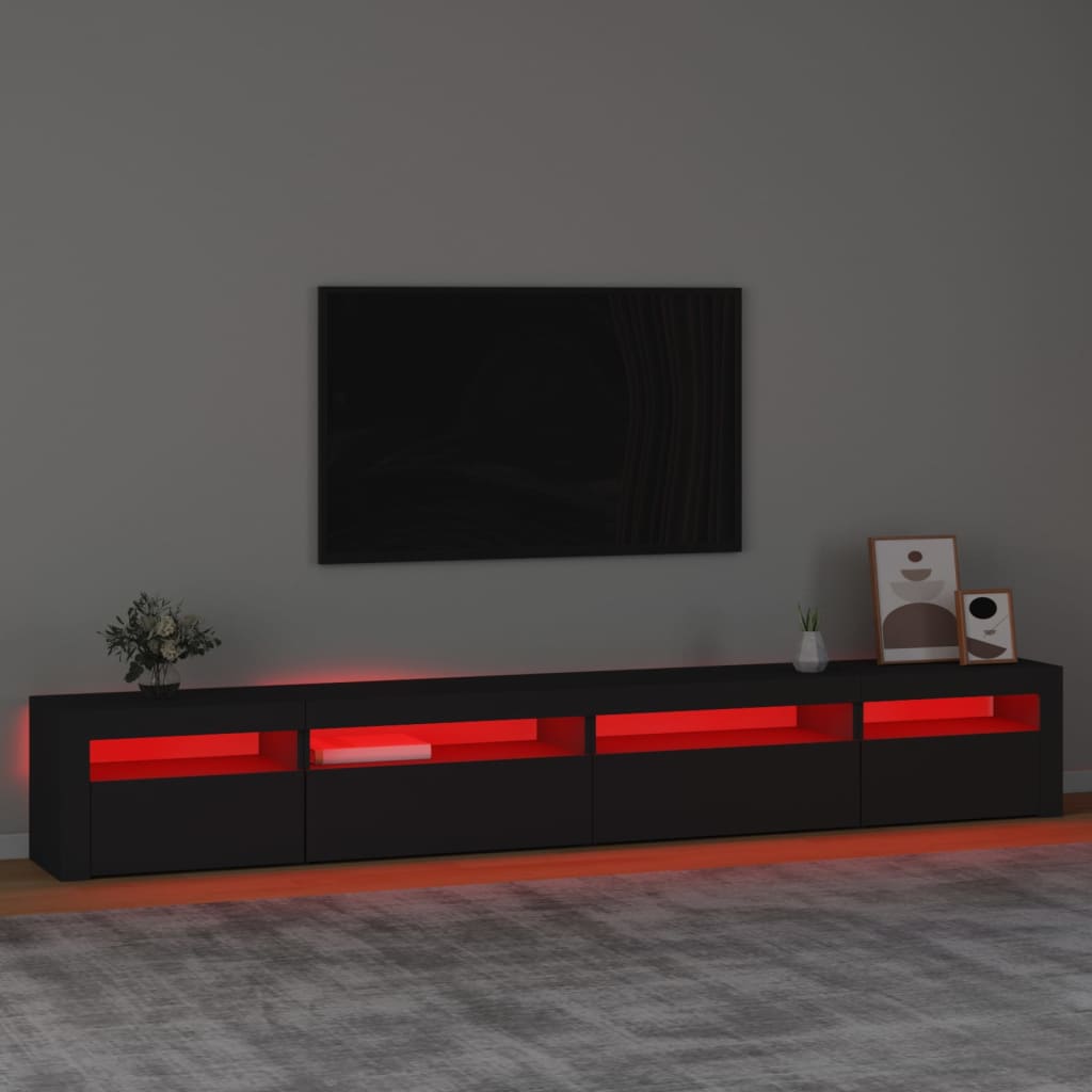 Tv-Benk Med Led-Lys Svart 270X35X40 Cm