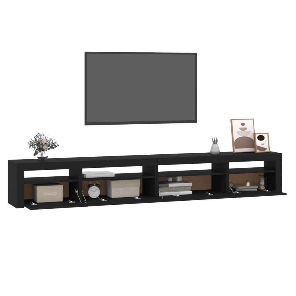 Tv-Benk Med Led-Lys Svart 270X35X40 Cm