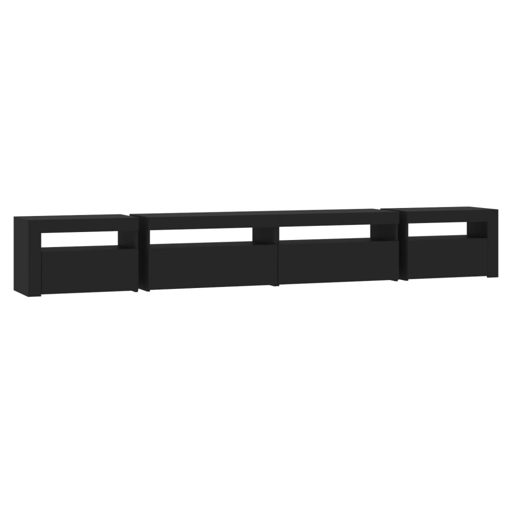 Tv-Benk Med Led-Lys Svart 270X35X40 Cm