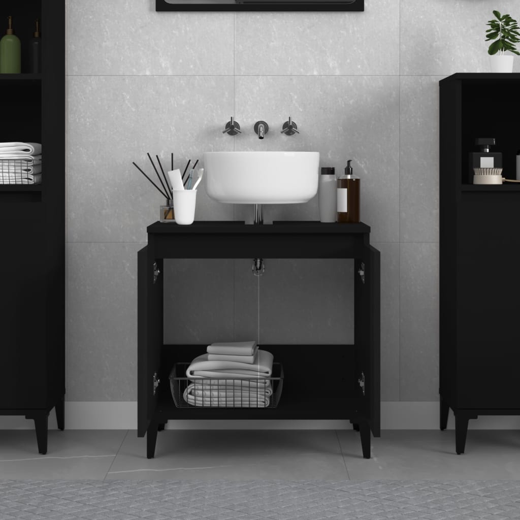 Servantskap Svart 58X33X60 Cm Konstruert Tre
