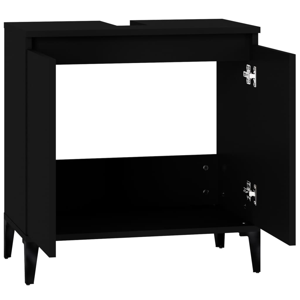 Servantskap Svart 58X33X60 Cm Konstruert Tre