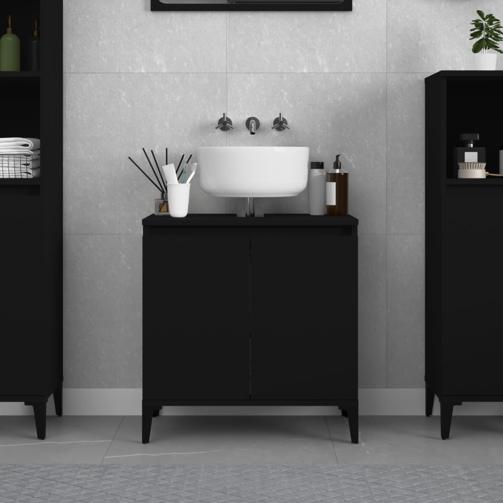 Servantskap Svart 58X33X60 Cm Konstruert Tre