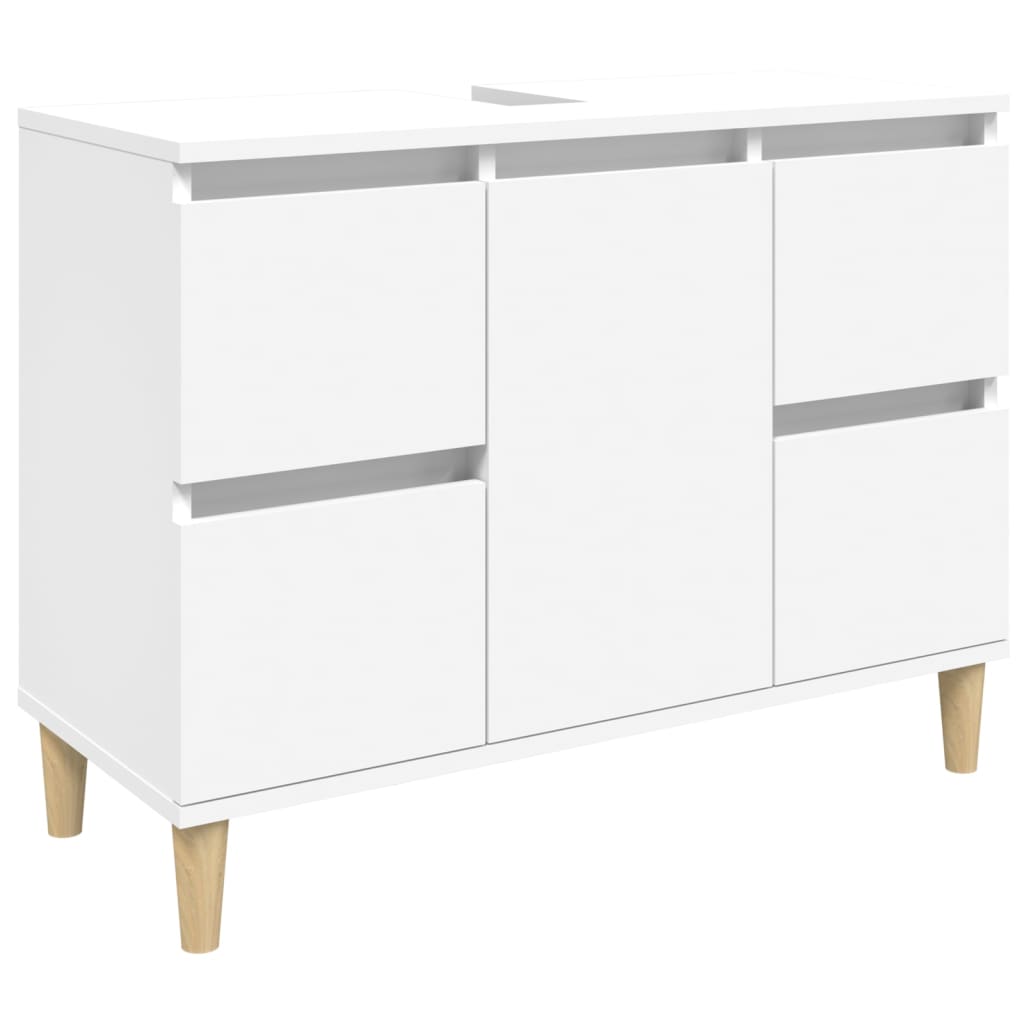 Servantskap Hvit 80X33X60 Cm Konstruert Tre
