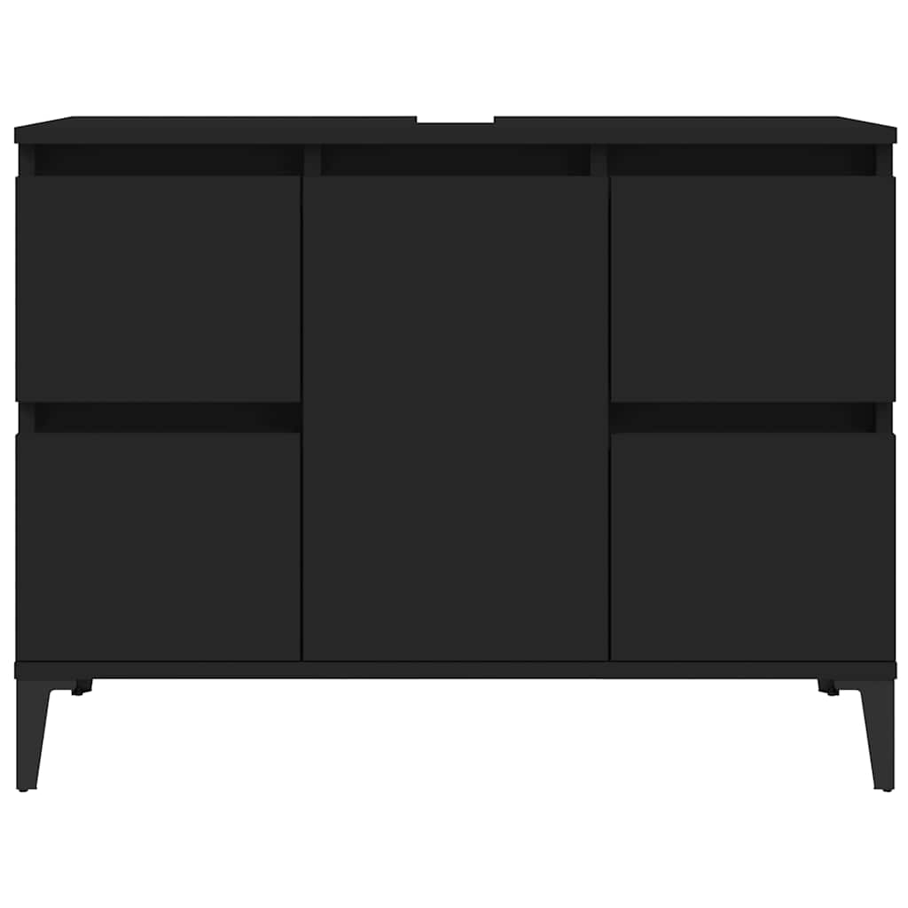 Servantskap Svart 80X33X60 Cm Konstruert Tre