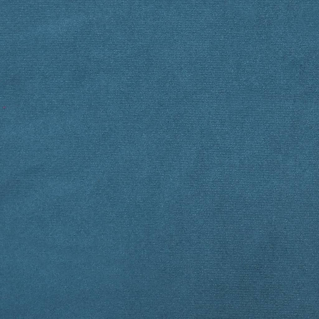 Stol Høy Rygg Blå Fløyelsknappdesign