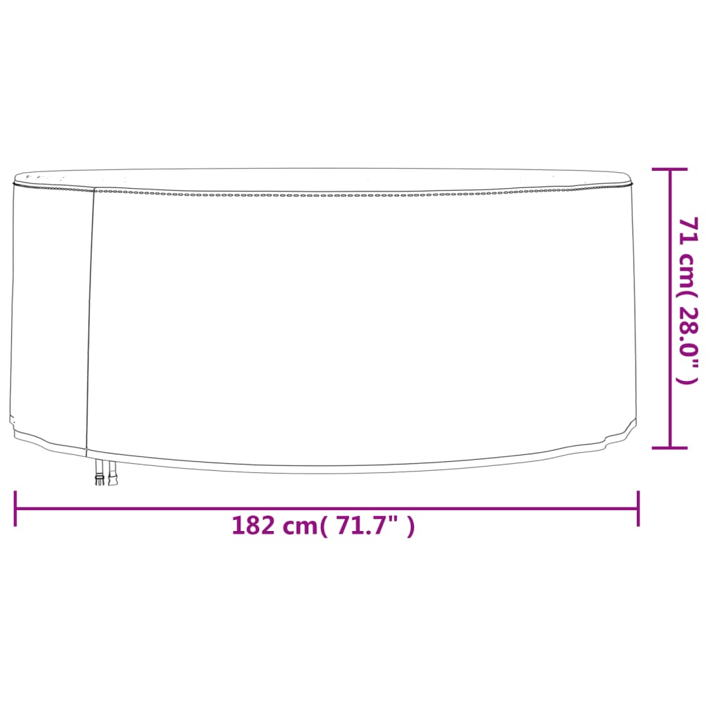 Hagemøbeltrekk Svart Ø 182X71 Cm 420D Oxford