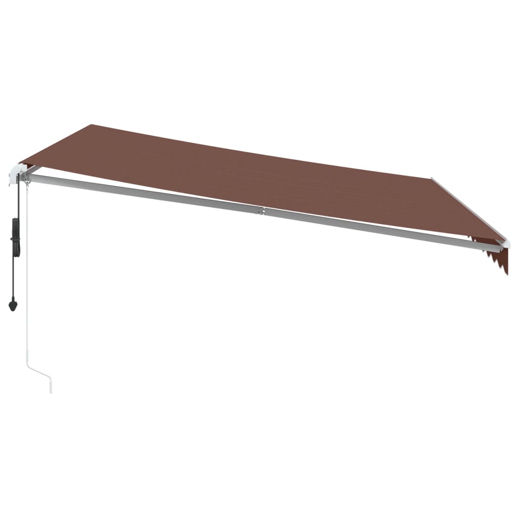 Automatisk Uttrekkbar Markise Med Led Brun 400X350 Cm
