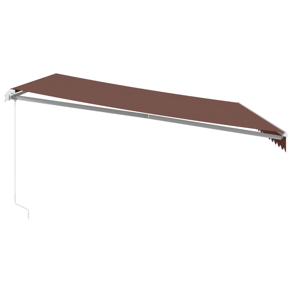 Manuell Uttrekkbar Markise Med Led Brun 450X350 Cm