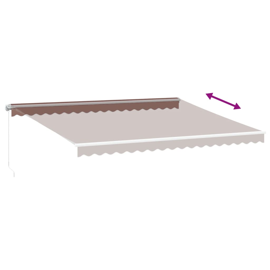 Manuell Uttrekkbar Markise Med Led Brun 450X350 Cm