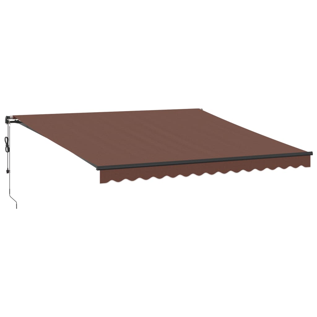 Automatisk Uttrekkbar Markise Med Led Brun 400X350 Cm