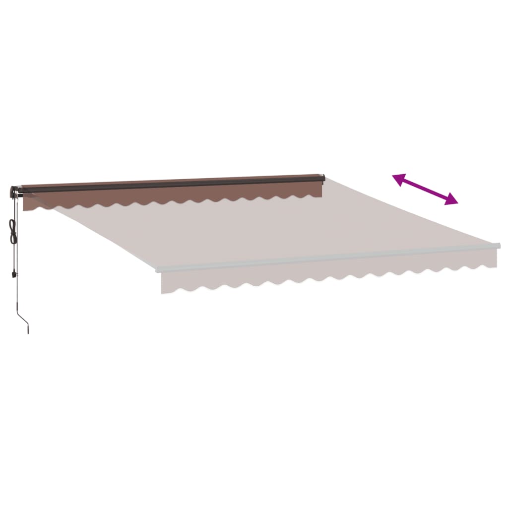 Automatisk Uttrekkbar Markise Med Led Brun 400X350 Cm