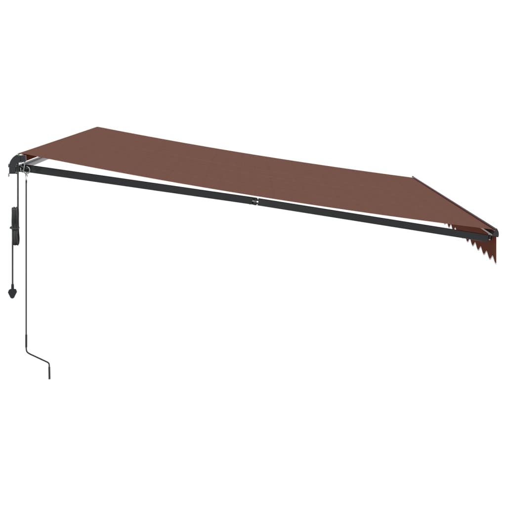 Automatisk Uttrekkbar Markise Med Led Brun 450X350 Cm