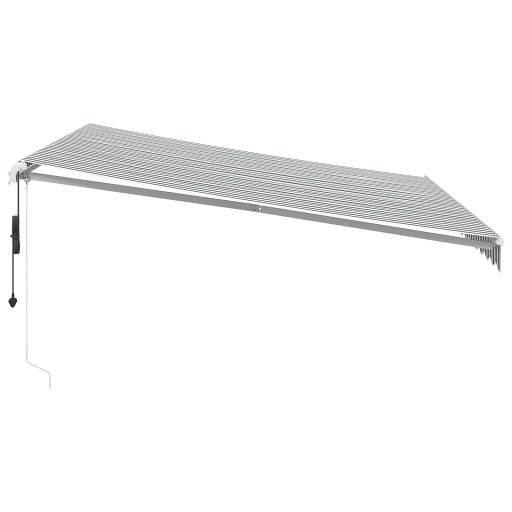 Automatisk Uttrekkbar Markise Led Antrasitt Og Hvit 400X300 Cm