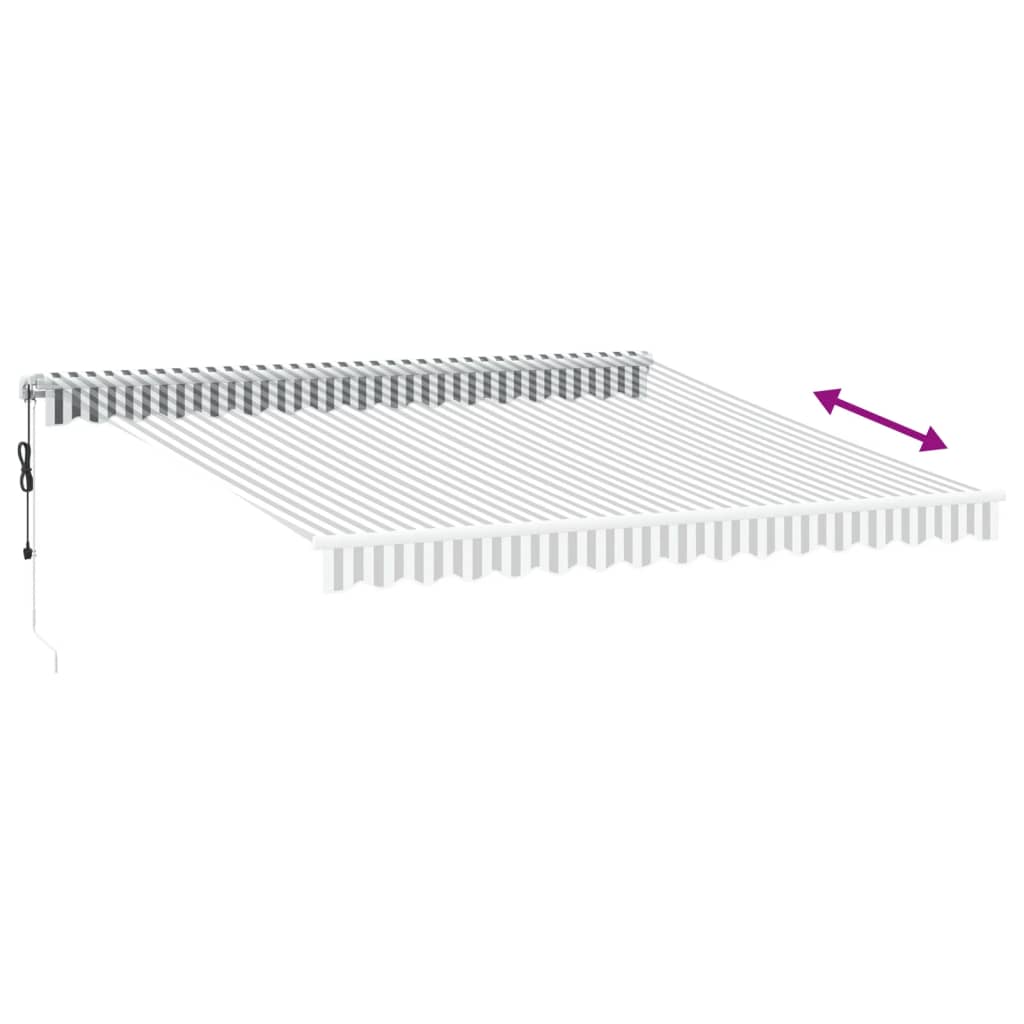 Automatisk Uttrekkbar Markise Led Antrasitt Og Hvit 400X300 Cm
