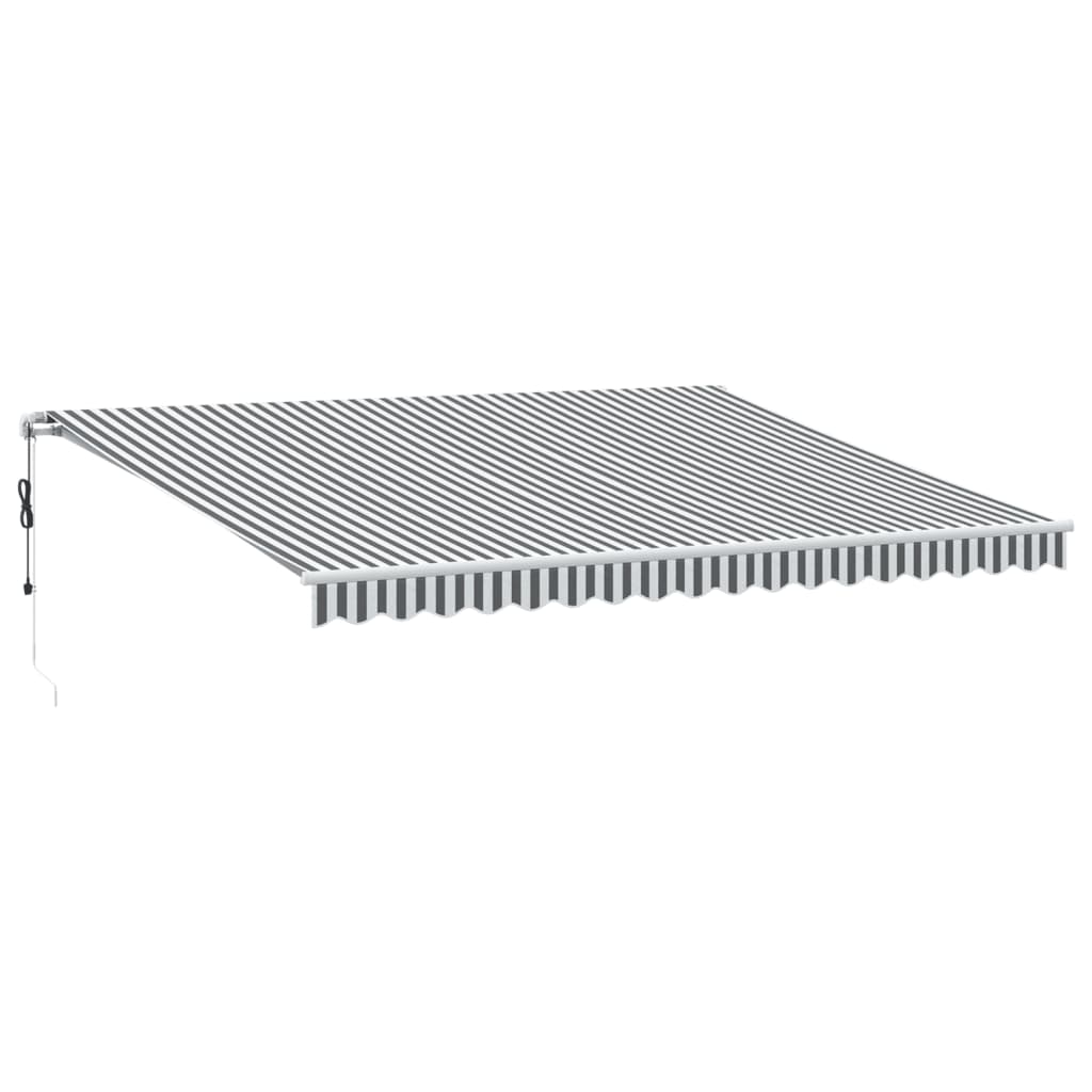 Automatisk Uttrekkbar Markise Led Antrasitt Og Hvit 450X350 Cm