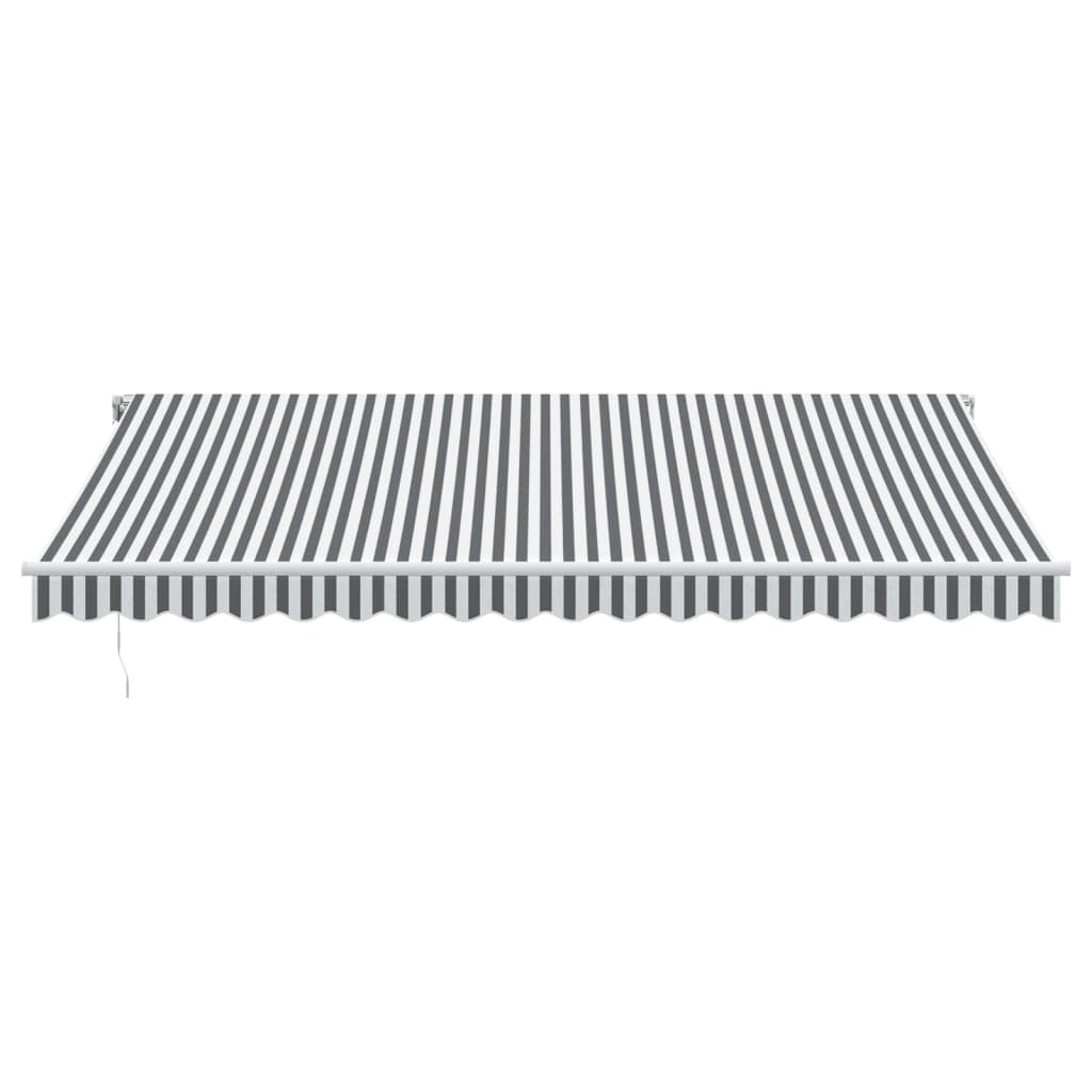 Automatisk Uttrekkbar Markise Led Antrasitt Og Hvit 450X350 Cm