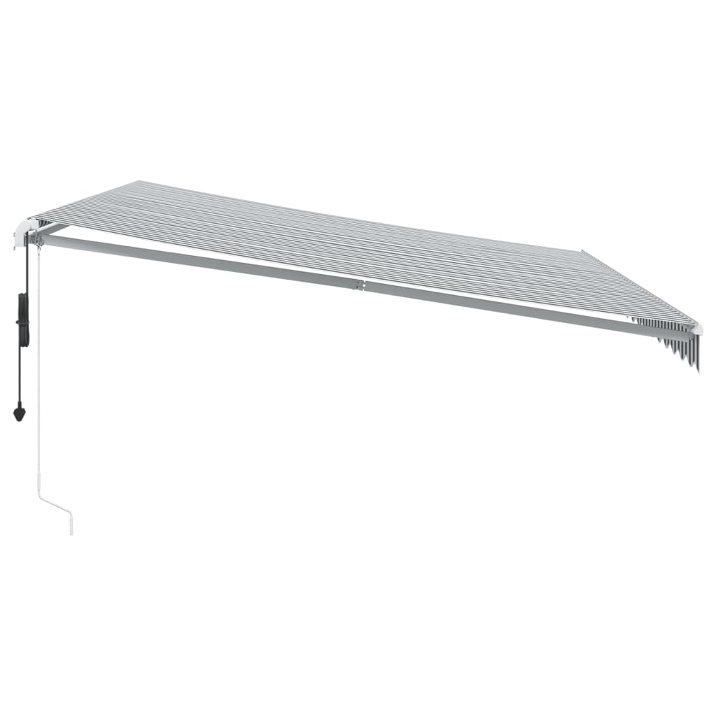 Automatisk Uttrekkbar Markise Led Antrasitt Og Hvit 450X350 Cm