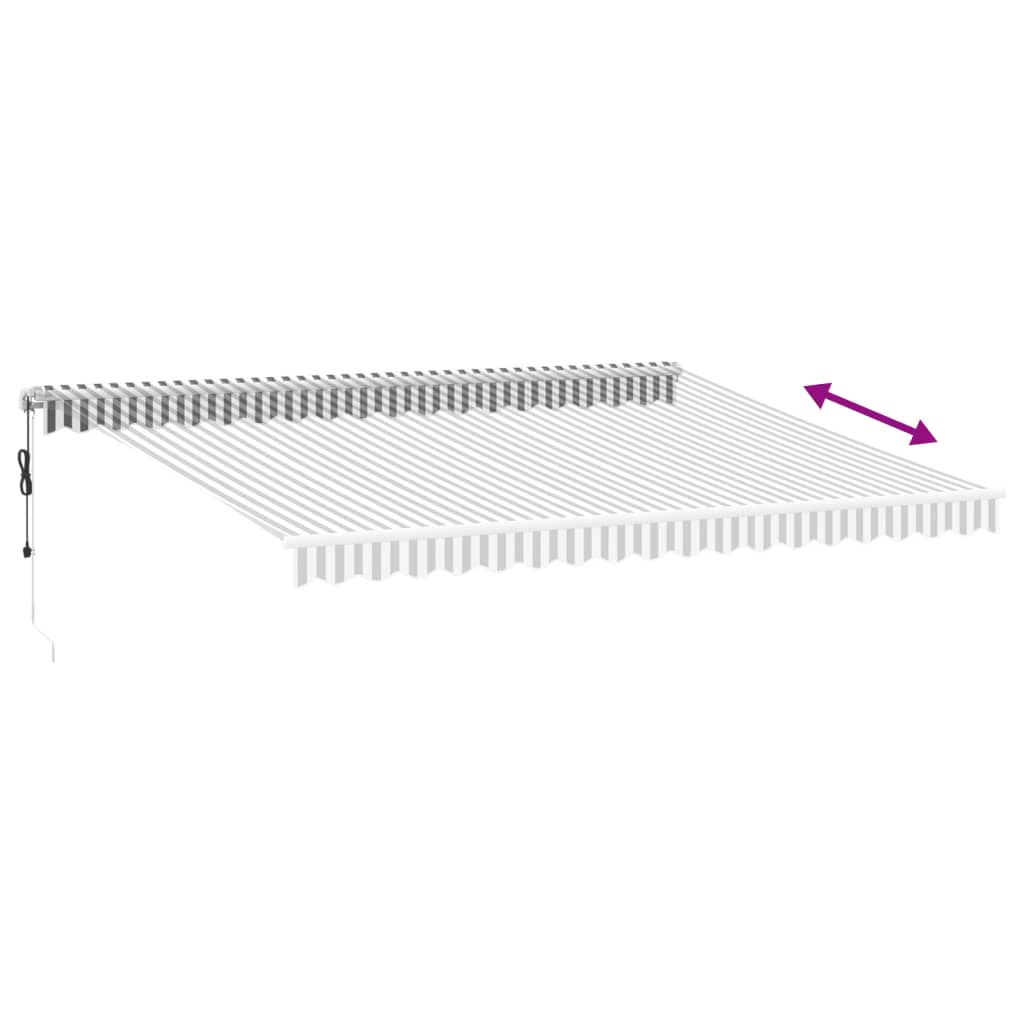 Automatisk Uttrekkbar Markise Led Antrasitt Og Hvit 450X350 Cm