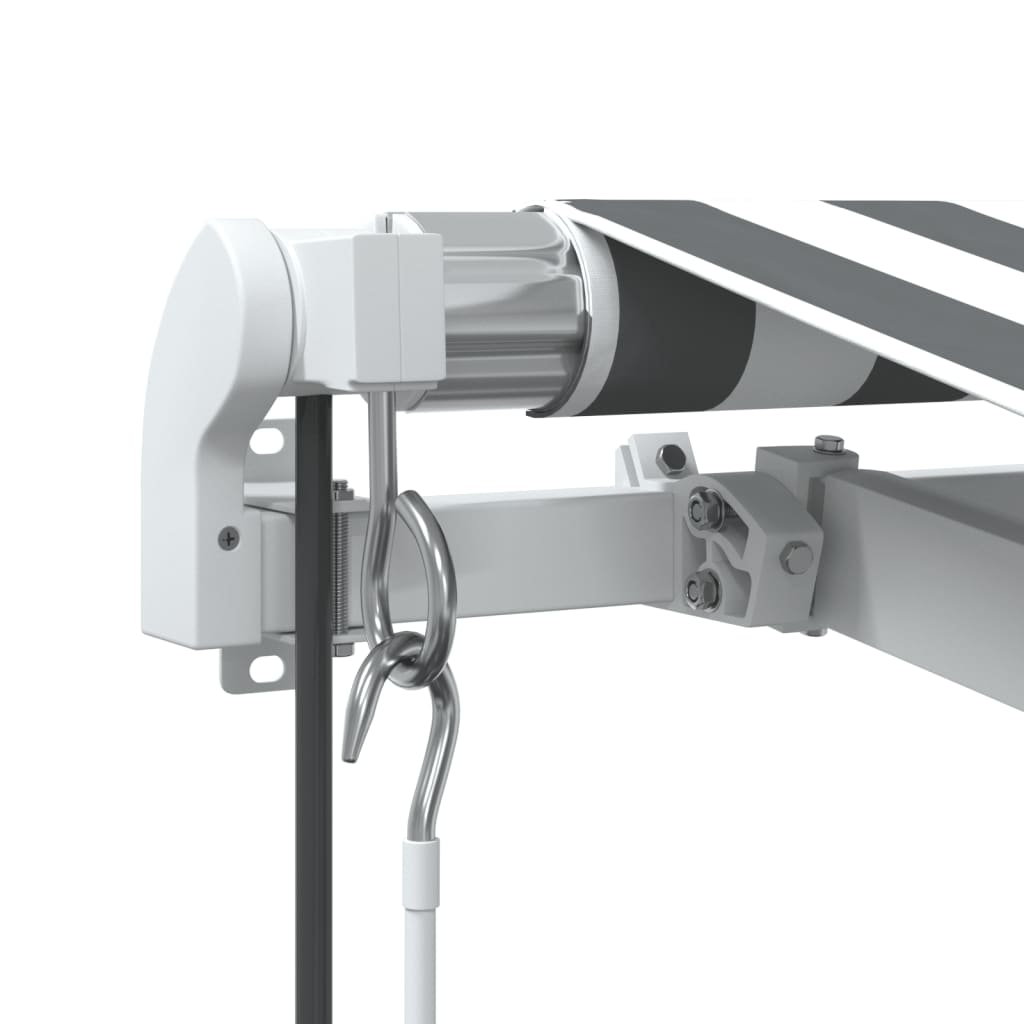 Automatisk Uttrekkbar Markise Led Antrasitt Og Hvit 450X350 Cm