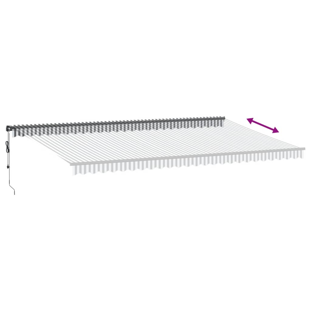 Automatisk Uttrekkbar Markise Antrasitt Og Hvit 600X350 Cm