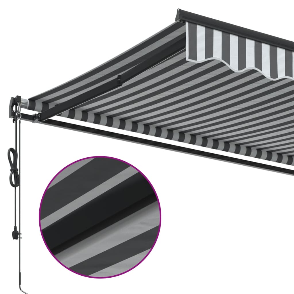 Automatisk Uttrekkbar Markise Antrasitt Og Hvit 600X350 Cm