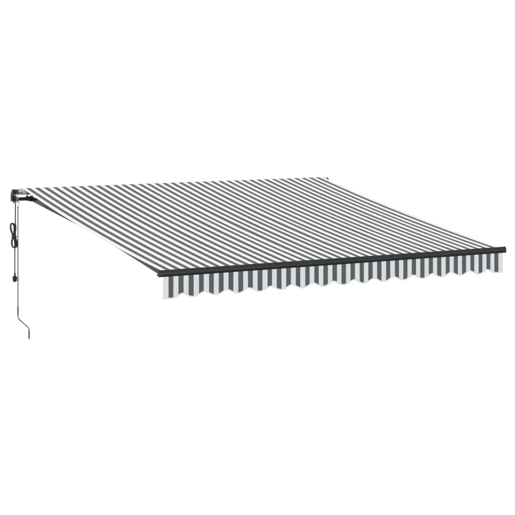 Automatisk Uttrekkbar Markise Led Antrasitt Og Hvit 400X300 Cm
