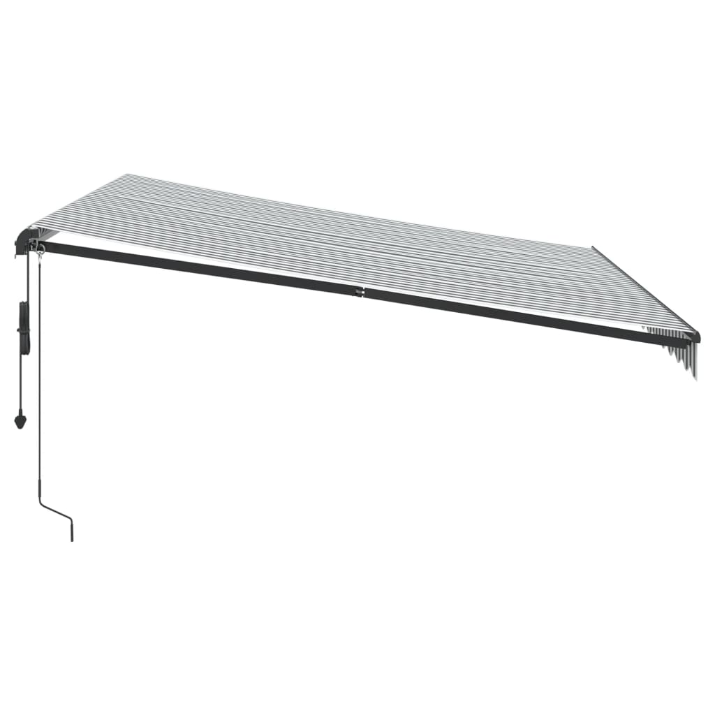 Automatisk Uttrekkbar Markise Led Antrasitt Og Hvit 400X300 Cm