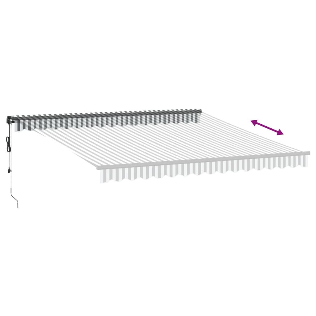 Automatisk Uttrekkbar Markise Led Antrasitt Og Hvit 400X300 Cm