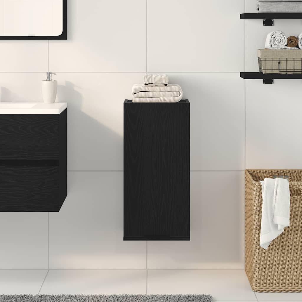 Vegghengt Skap Svart Eik 32X20X67 Cm Konstruert Tre