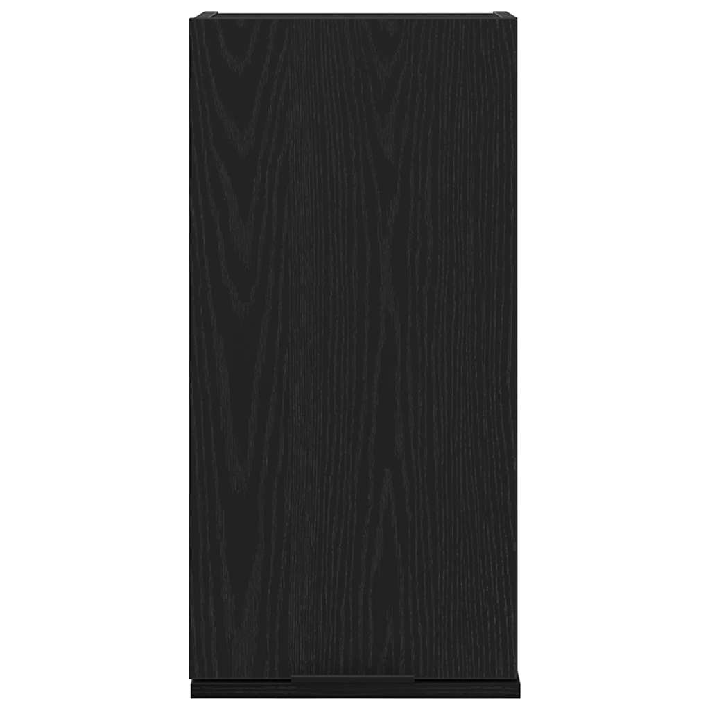 Vegghengt Skap Svart Eik 32X20X67 Cm Konstruert Tre