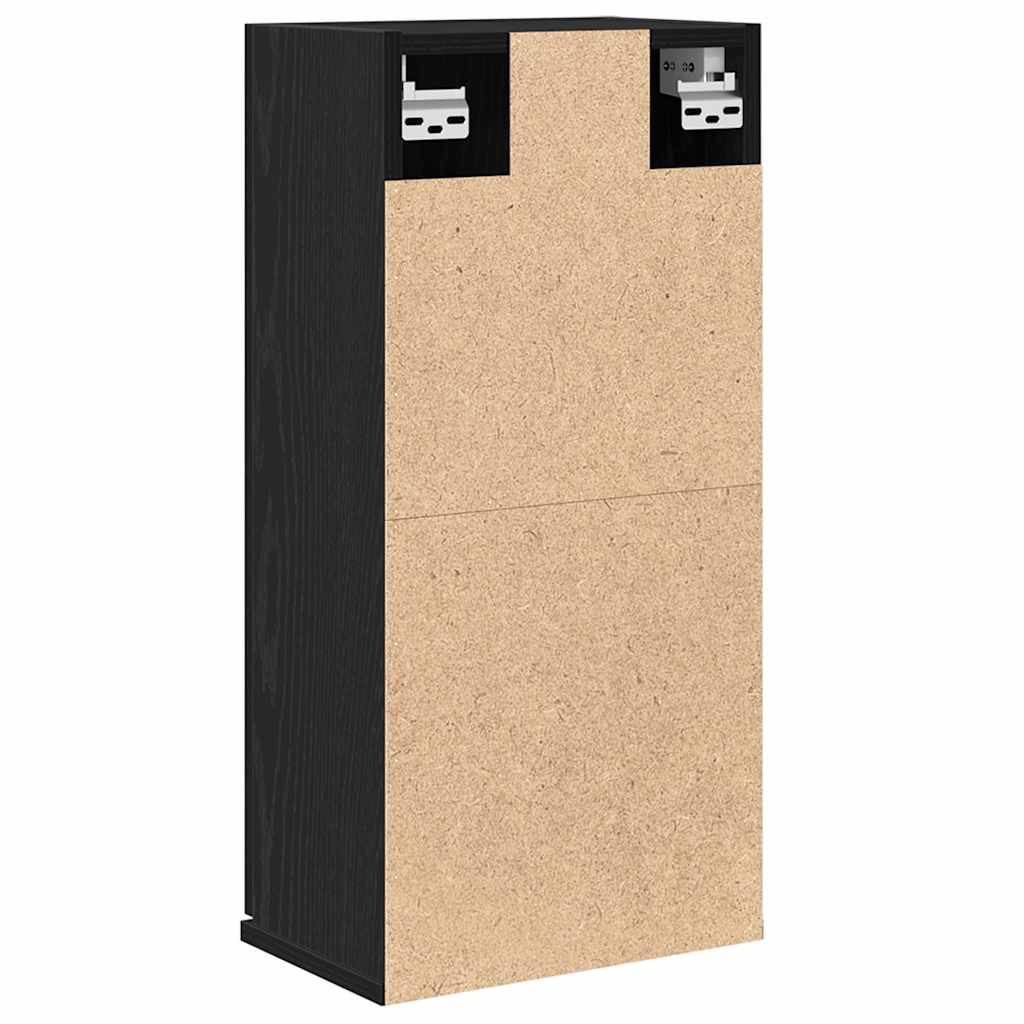 Vegghengt Skap Svart Eik 32X20X67 Cm Konstruert Tre