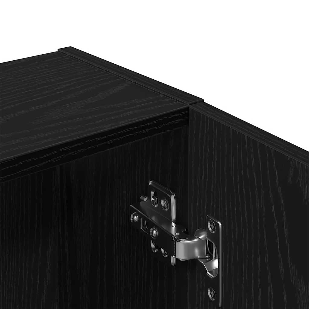 Vegghengt Skap Svart Eik 32X20X67 Cm Konstruert Tre