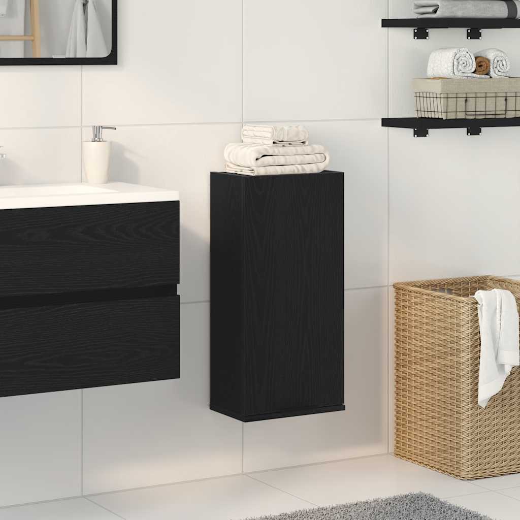 Vegghengt Skap Svart Eik 32X20X67 Cm Konstruert Tre