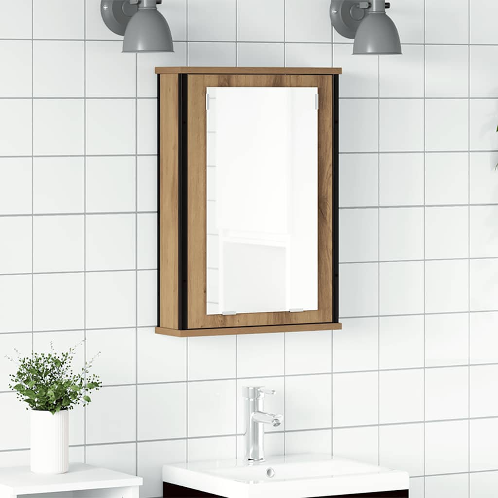 Baderomshylle Med Speil Artisan Eik 42X12X60 Cm Konstruert Tre