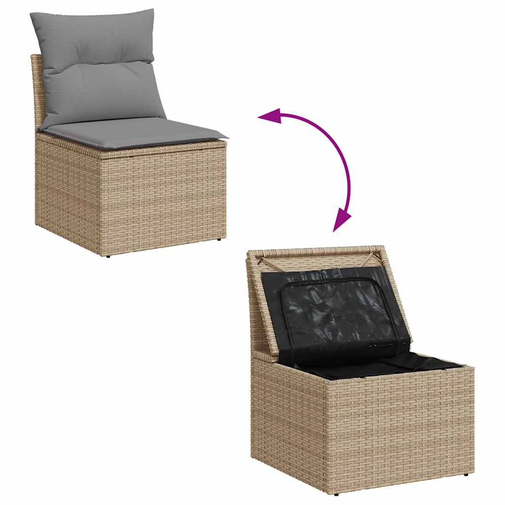 Hagesofaer Med Puter 10 Deler Beige Polyrotting Akasie
