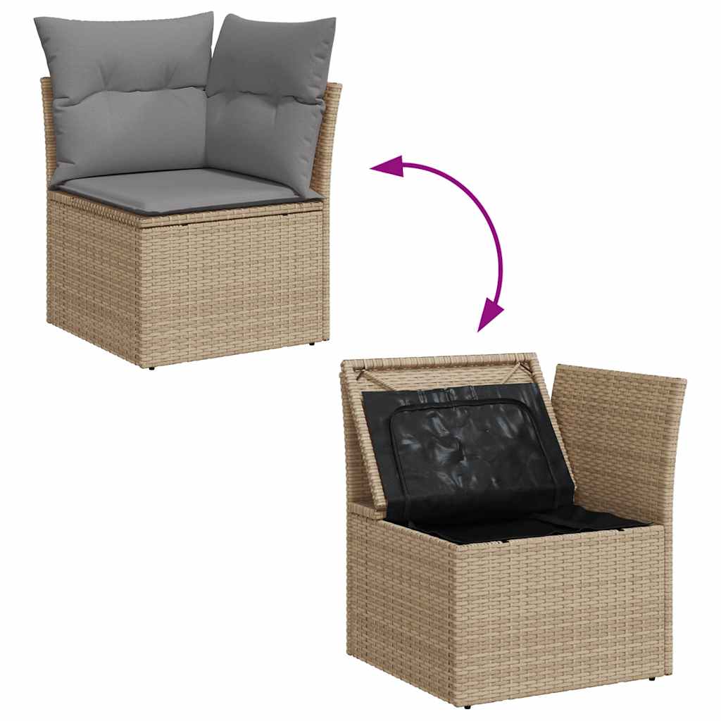 Hagesofaer Med Puter 10 Deler Beige Polyrotting Akasie