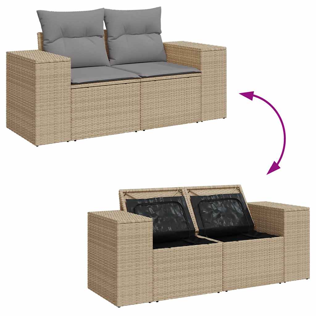 Hagesofaer Med Puter 10 Deler Beige Polyrotting Akasie