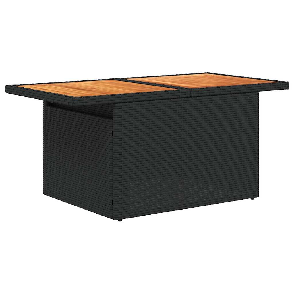 Hagesofaer Med Puter 7 Deler Svart Polyrotting Akasie